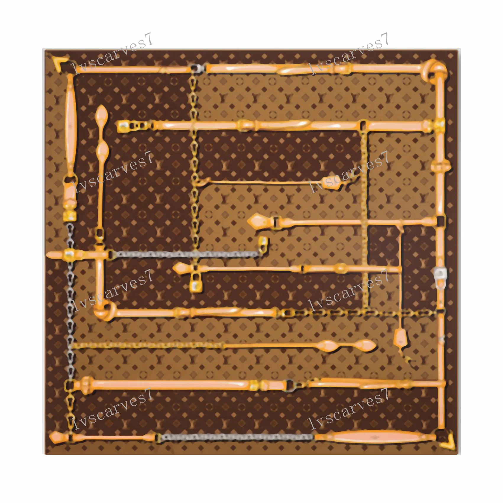 Monogram Confidential Silk Scarf Large Square Ladies Designer