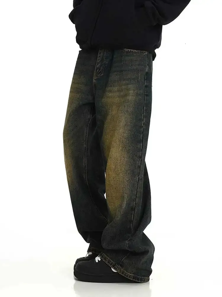 Baggy Green Moto Jeans Men - Plus Size, Wide Leg, Adjust
