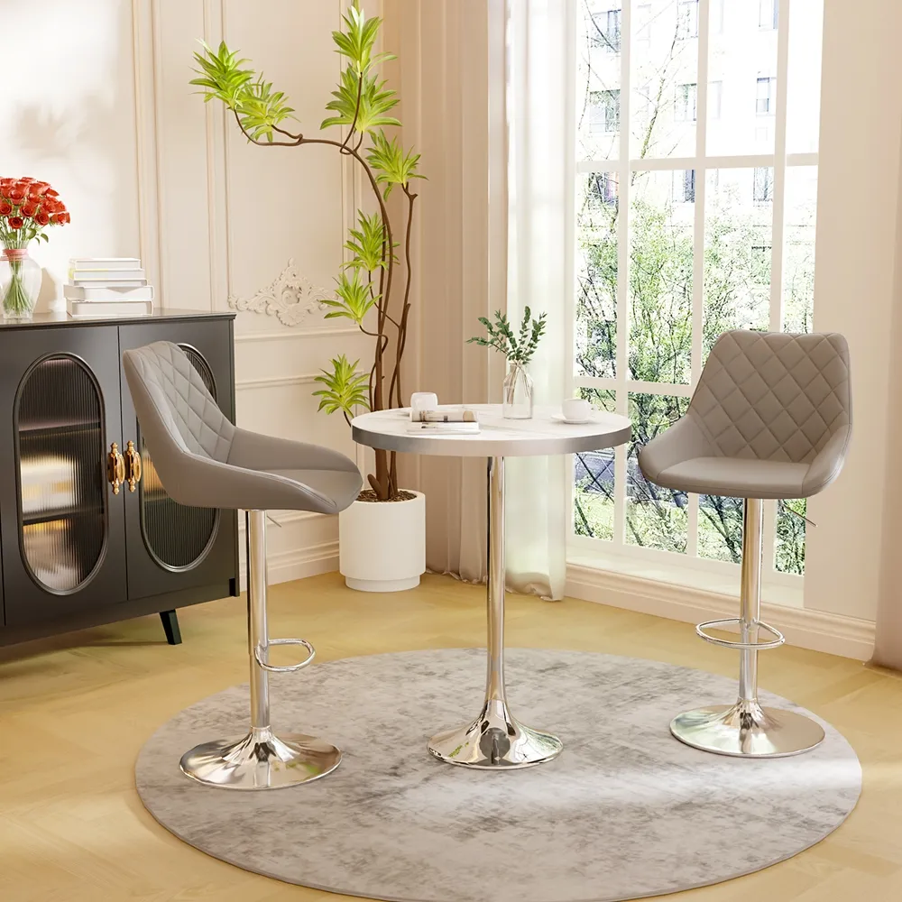 WISFOR Set Of 2 Modern Chic Adjustable Upholstered Bar Stools With Swivel Back And Simple Counter Height For Home Kitchen Island Pub Simple Countertop Offices From Unho 85.13 DHgate.Com