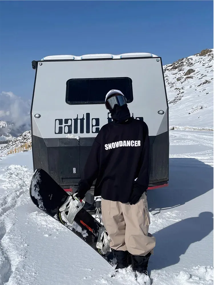 Oversized Black Ski Hoodie For Men And Women Chic Unisex