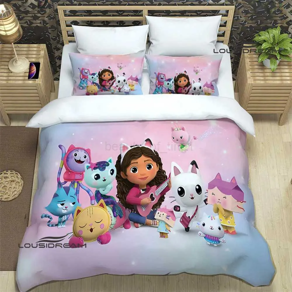 Gabbys Dollhouse Bedding Set Duvet Cover, Comforter, Kids