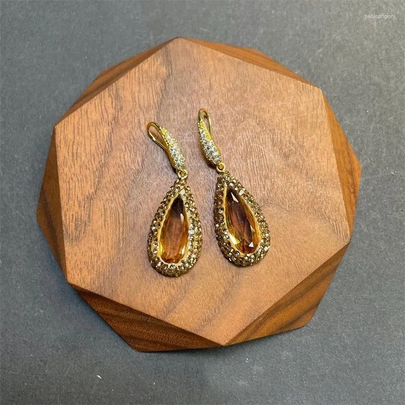 Halsketten-Ohrringe-Set, Sudanstein, türkischer Farbwechselschmuck, Strass, Wassertropfenform, Zultanit-Kristall, 3-teilig_voghion.com