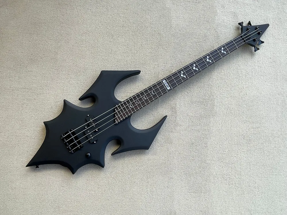 ベース 4strings Bat Shaped 4-String Electric Bass Guitar - Rosewood Fretboard