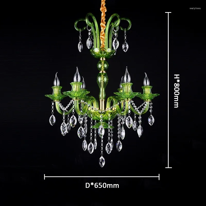 Luxury Crystal Green Glass Chandelier For Bedroom Lobby Corridor Bar Restaurant Green Wave Lotus Leaf LED Lamp From Weiyinwu 582.55 DHgate.Com