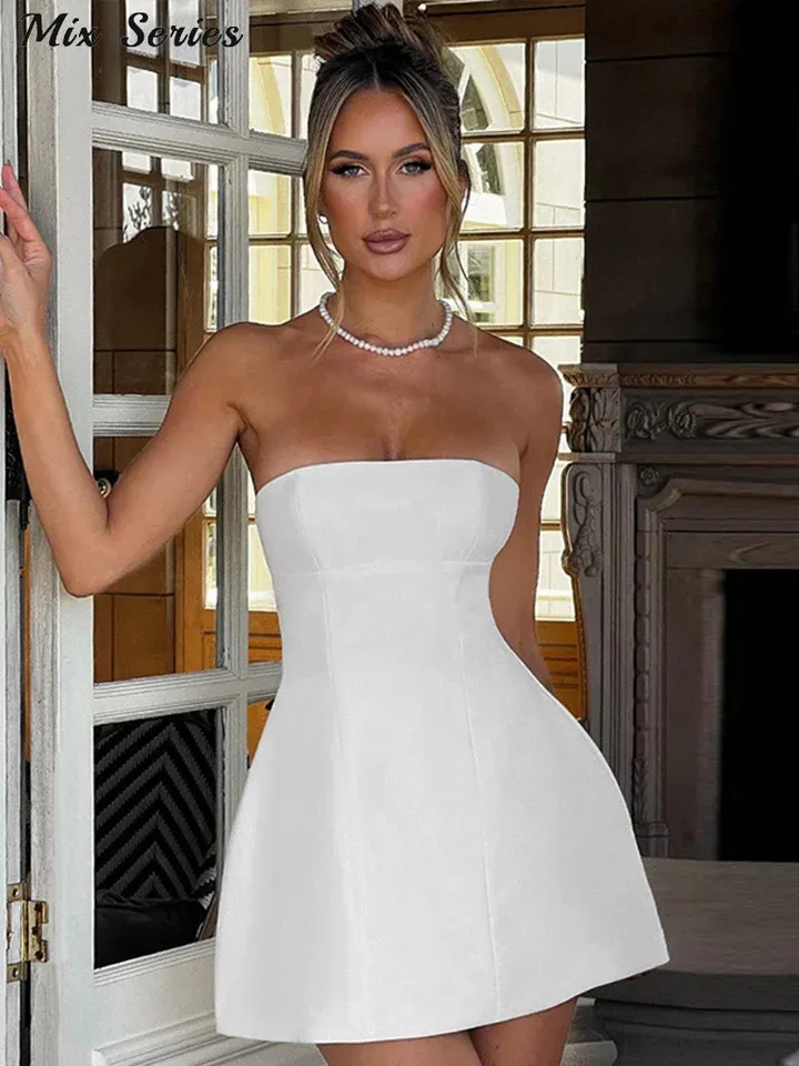 Sexy Vacation Solid Pocket Strapless Strapless Dresses Sexy Vacation Solid Pocket Strapless Strapless Dresses