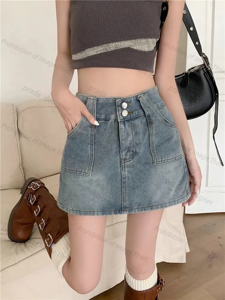スカート Prada Denim Skirt 2024 Designer Womens Denim Y2k Denim Skirt High Waist, Sexy