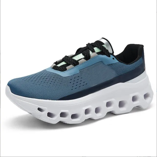 Premium Cushion Running Shoes for Men - White & Blue Blade  display picture 1