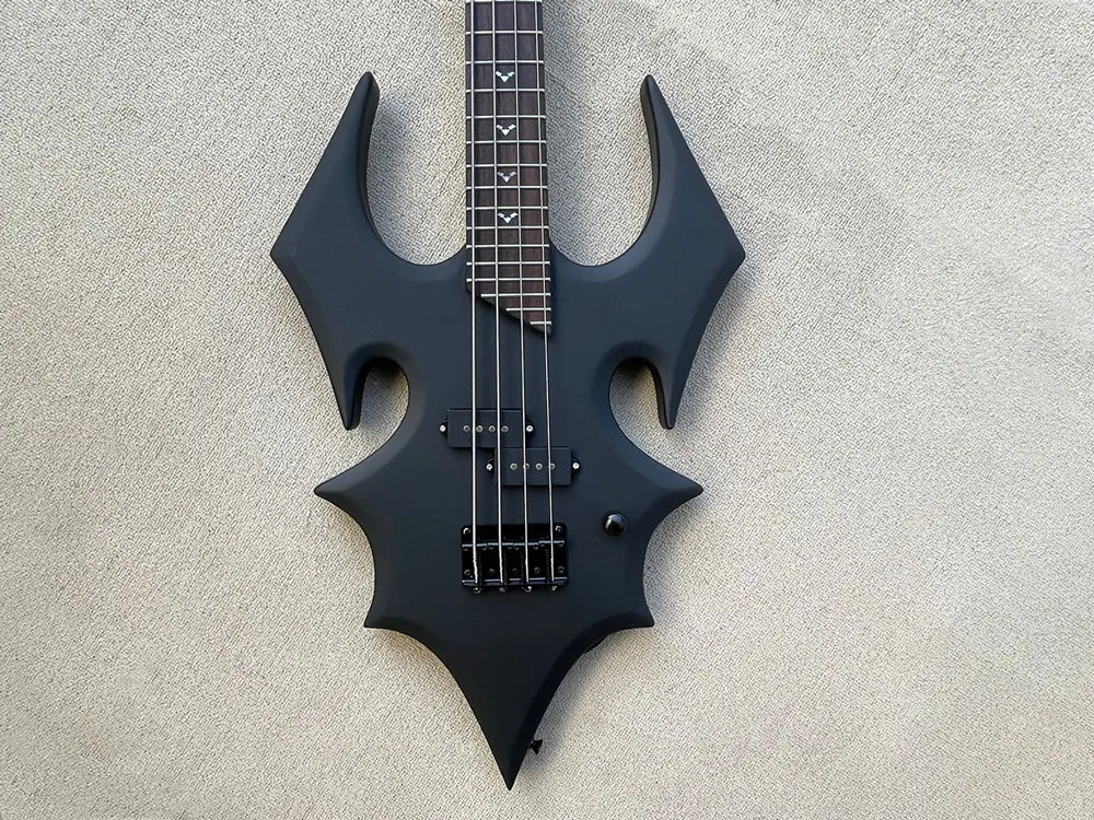 Bat Shaped 4-String Electric Bass Guitar - Rosewood Fretboard
