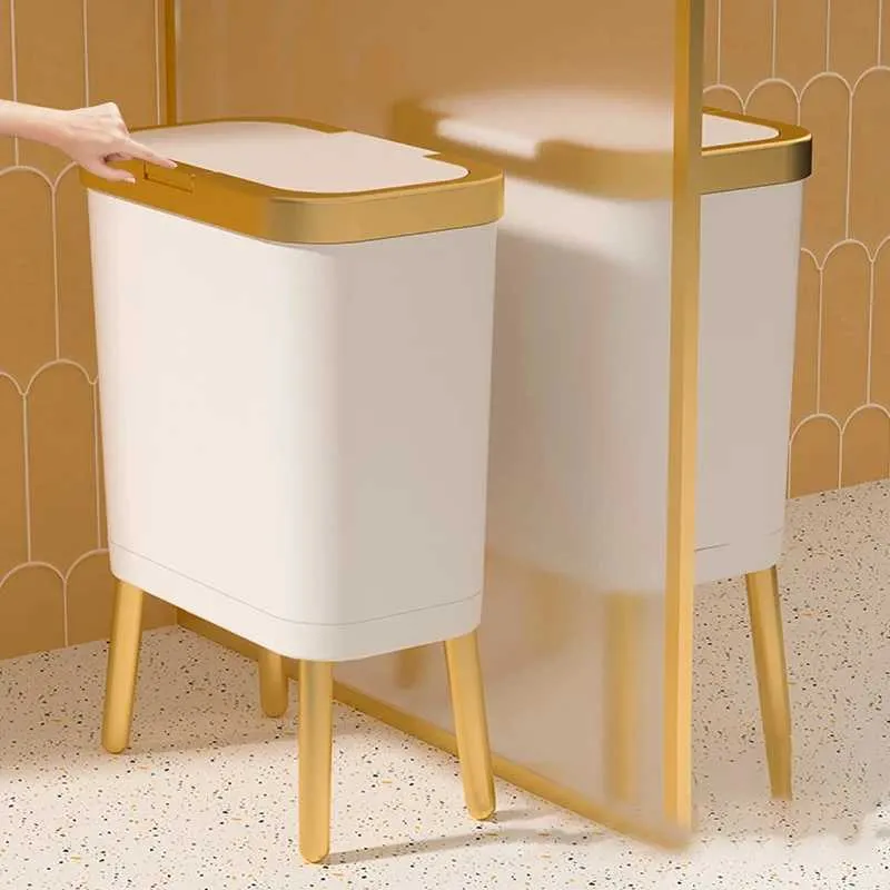 Luxury 15L Waterproof Pedal Kitchen Trash Can Harp For Bathroom ...