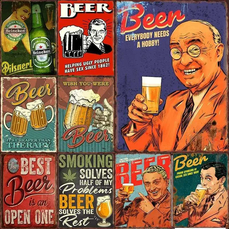 Metal Painting Retro Beer Drink Poster Metal Signs Aesthetics Wine Wall ...