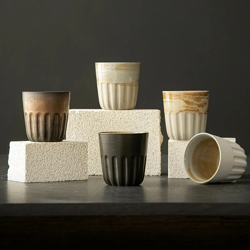 Ceramic cups Vintage No handle Coffee cups 150ML Water Mug Kung Fu Tea Cup  Milk Cup 240705