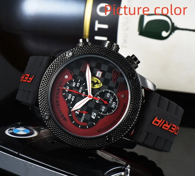 Ferrar Wrist Watches For Men 2024 Mens Watches All Dials Work Quartz Watch High Quality Top Luxury Brand Chronograph Clock Sports Car Fashion Rubber Strap Type One From 24 29 DHgate