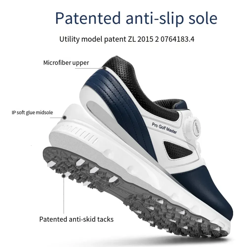 Mens Waterproof Golf Shoes: Anti-Slip Sports Sneakers with Knob