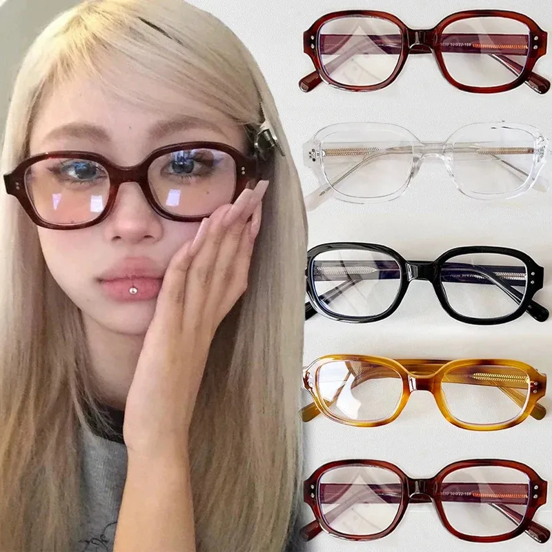 Wearing Glasses Modern Reading Glasses For Women Red Square Frame