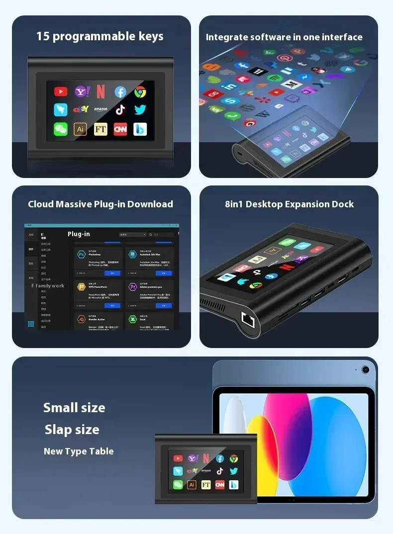 Mirabox Stream Deck: 8 In 1 Programmable Visual Keyboard Controller For ...