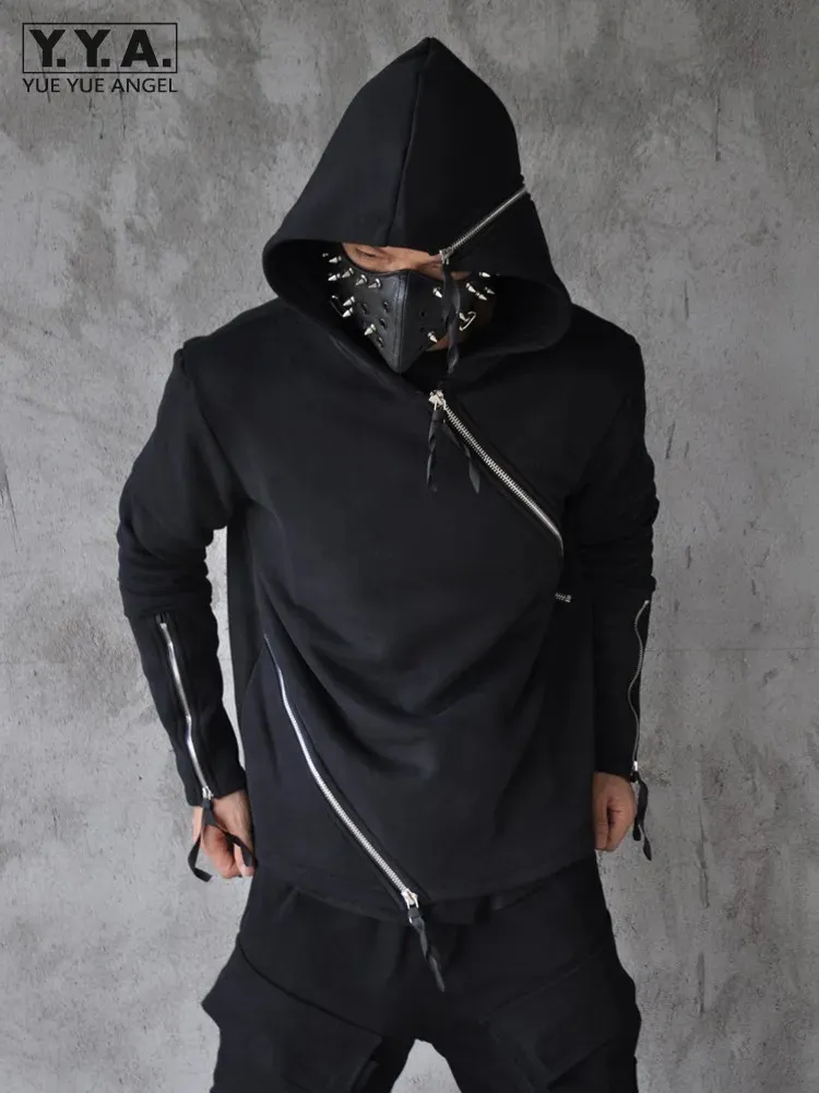 Gothic Wizard Hooded Sweatshirt: Zip Up Fleece Lined Pullover Slim Fit  Mens Black Hoodie Shop Now!
