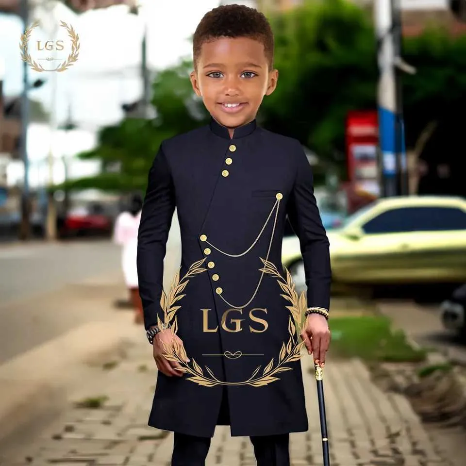Costume De Style Africain Pour Garçon : Ensemble Veste Et Pantalon À Simple  Boutonnage Tenue De Smoking Pour Enfant Du 46,14 € | DHgate, image size:960x960