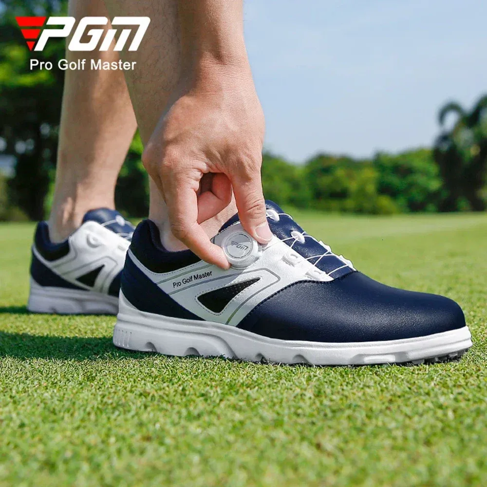 Mens Waterproof Golf Shoes: Anti-Slip Sports Sneakers with Knob
