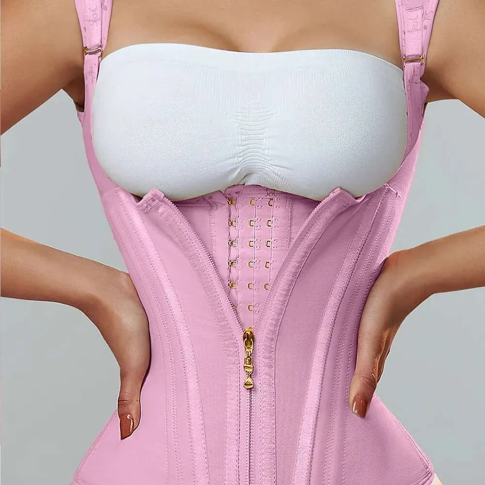 Adjustable Double Compression Waist Trainer With Zipper And Hook Eyes For Women Flat Belly Stomach Shaper Corset With Latex Fas Colombiana From Alymall 50.75 DHgate.Com