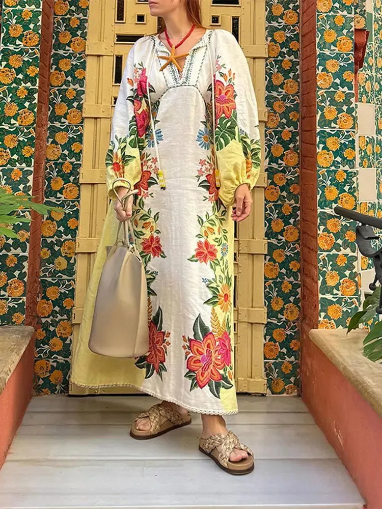 Vestido De Maxi Con Cuello En V Elegante: Vestidos Livianos De
