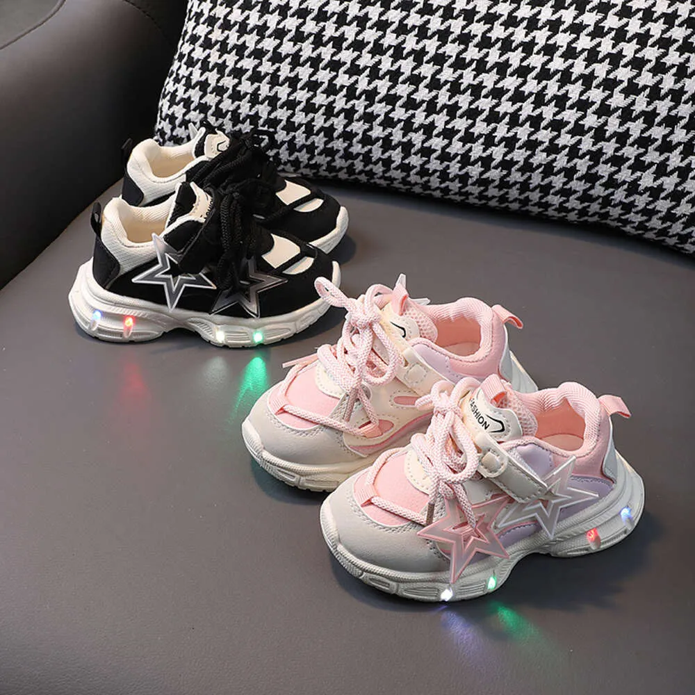 Light-Up Kids Running Shoes: Trendy Toddler Walking Sneakers, Non