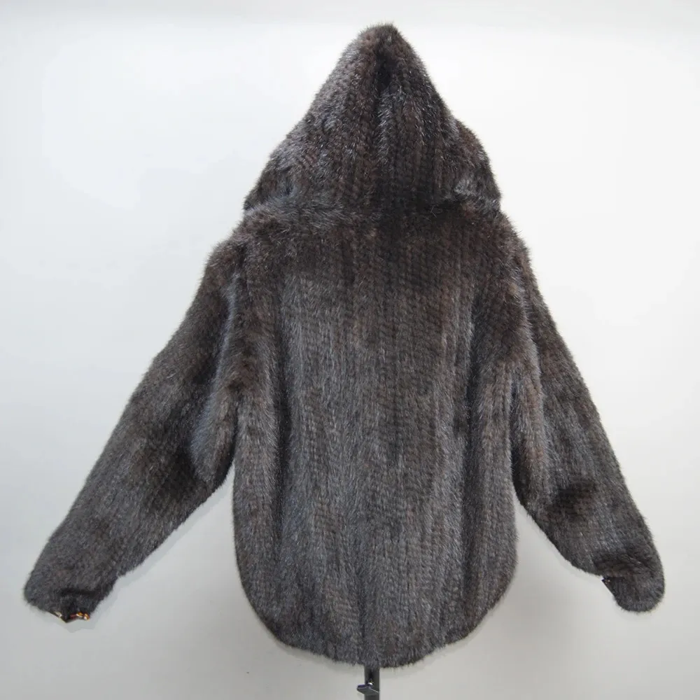 Manteau En Fourrure De Vison Véritable - Taille M, Marron, Occasion En Très Bon état - Élégant Et Chaud Pour L'hiver