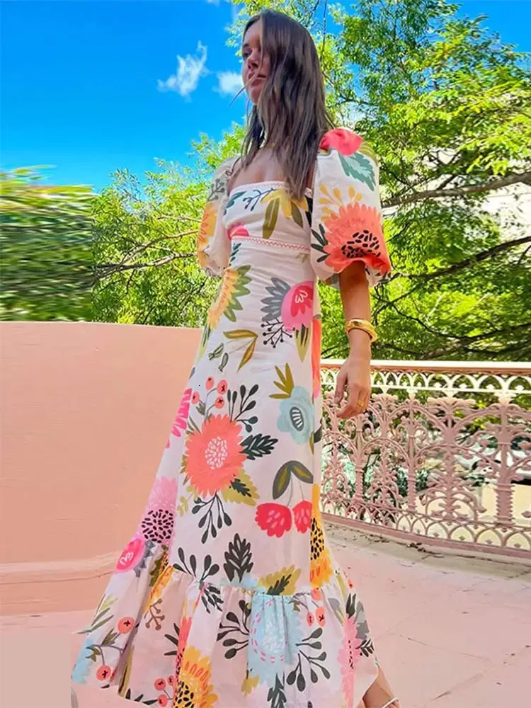 beach dresses for engagement photos Women s Casual Dress Wrap Dress Polka Dot Lace up Ruffle V Neck Long Dress Maxi Dress Vacation Short Sleeve Summer main image 1