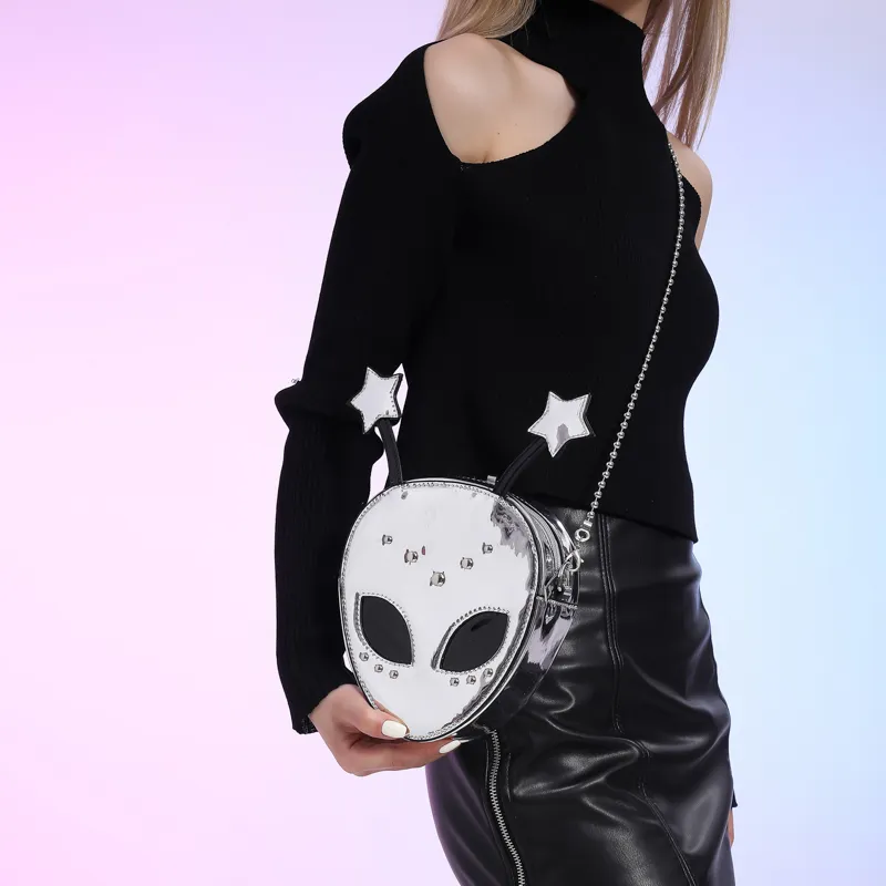 Halloween Crossbody: Chic Alien Pattern PU Leather Shoulder Bag Purse ...
