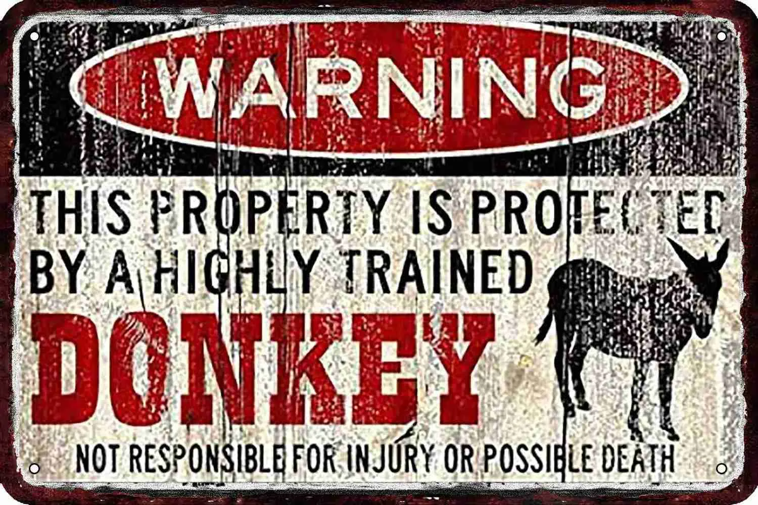 Warning Sign Decor Vintage Metal Wall Decor - Warning Sign, Retro Art for Home & Outdoor ...