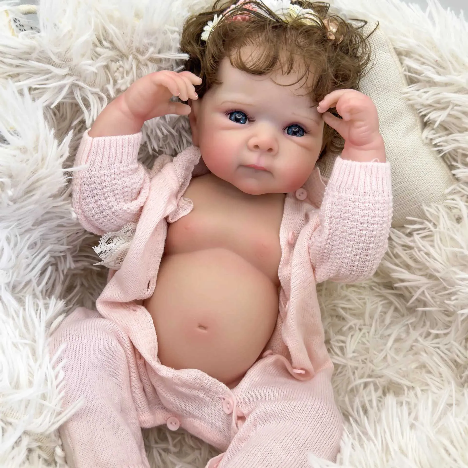 Realistic Reborn Baby Doll: 48cm Silicone Vinyl Girl Doll 3D
