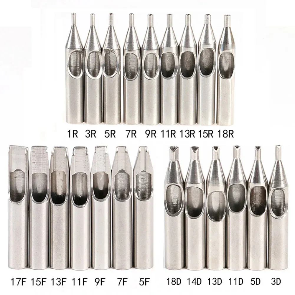 thumbnail image 2 of 22Pcs Tattoo Tips Kit 304 Stainless Steel Needle Tube Set RT DT FT - Reusable Silver 2 of 6