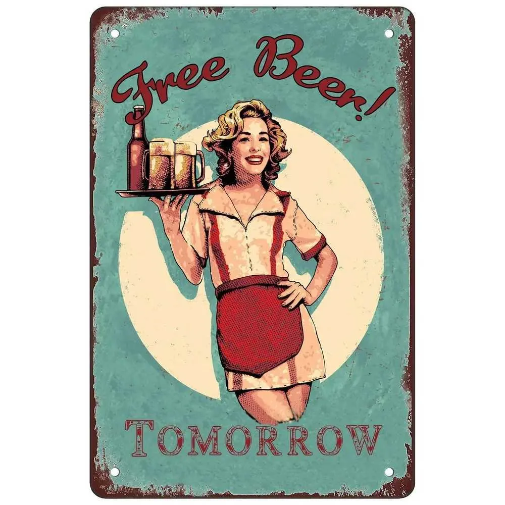 Vintage Cocktail Metal Tin Sign - 12x8 Inch Chalkboard Style Bar Wall Decor For Home, Cafe, Man Cave