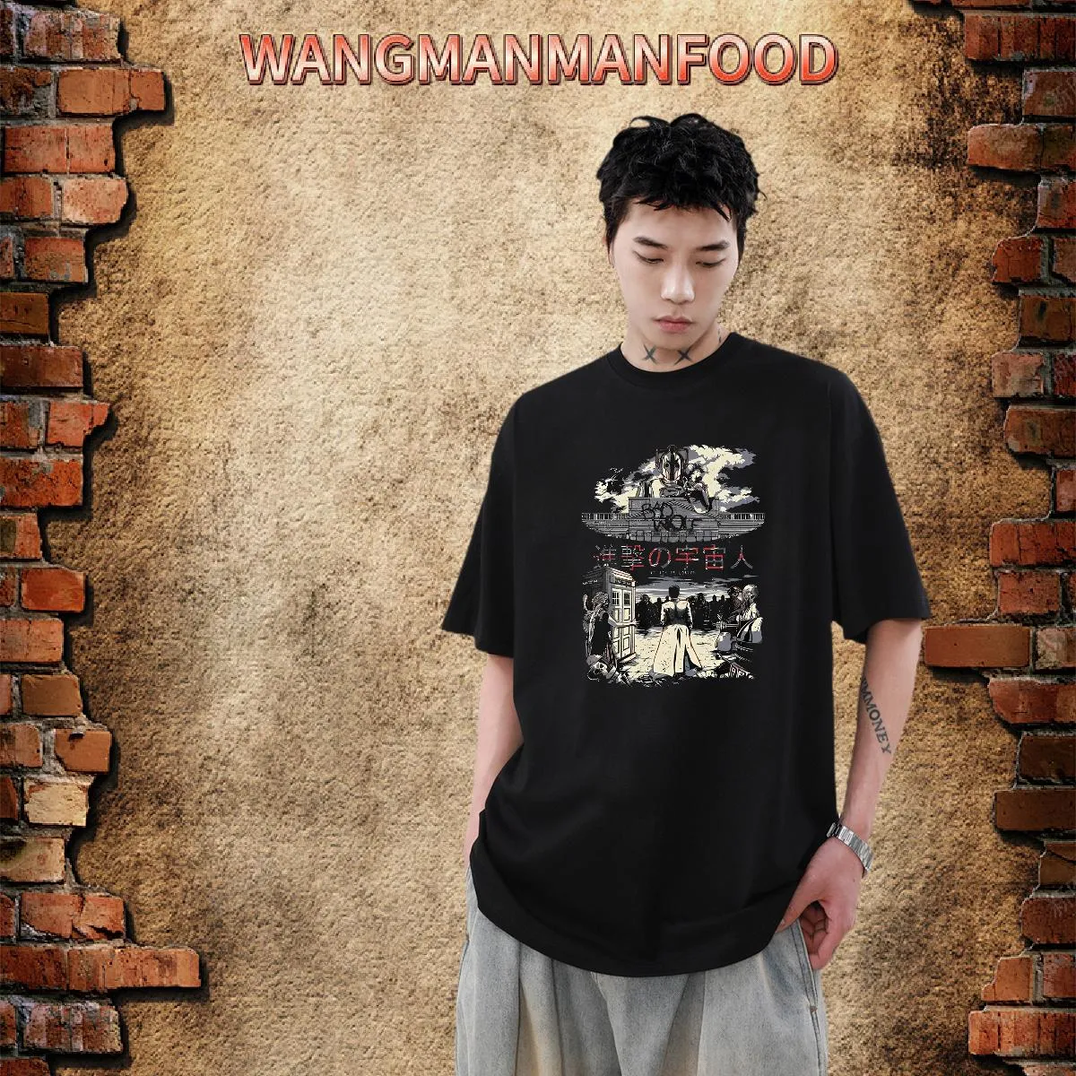 Wholesale Mens Graphic Cotton Tee Casual Hip Hop Streetwear