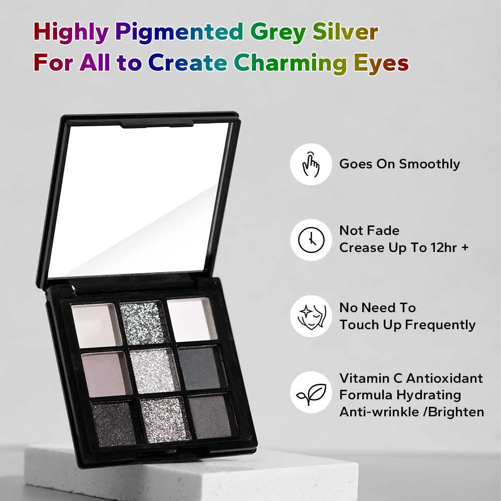16-Color Highly Pigmented Mousse Eyeshadow Palette - Matte, Shimmer & Glitter Finishes With Mirror