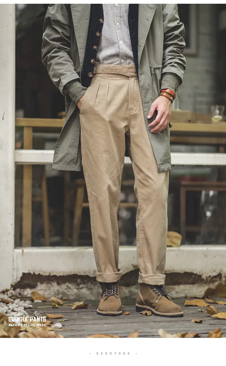 Gurkha Pants For Men, Adjustable Waist, Cotton, Casual, 2024