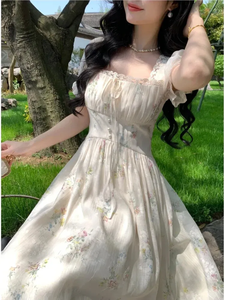 summer fairy dress Haven Butter Yellow Drop Waist Mix Media Dress – Coco & Coast main image 1