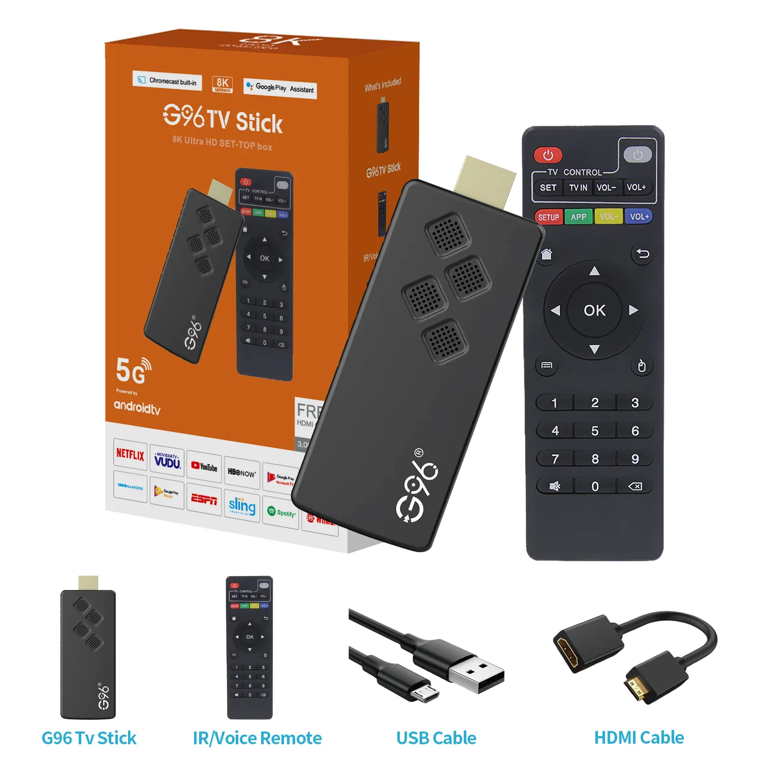 4K Smart Media Streaming Stick: Android 10, Quad-Core, Voice