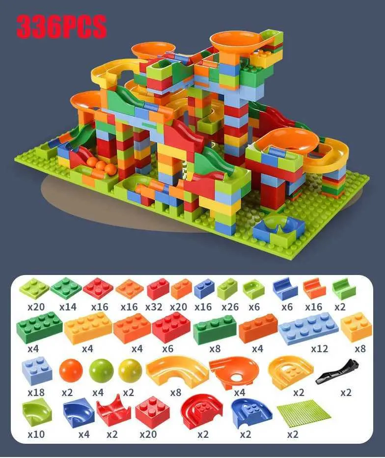 Marble Race Run Blocks: 168-Maze Ball Track Building Blocks - Fun DIY ...