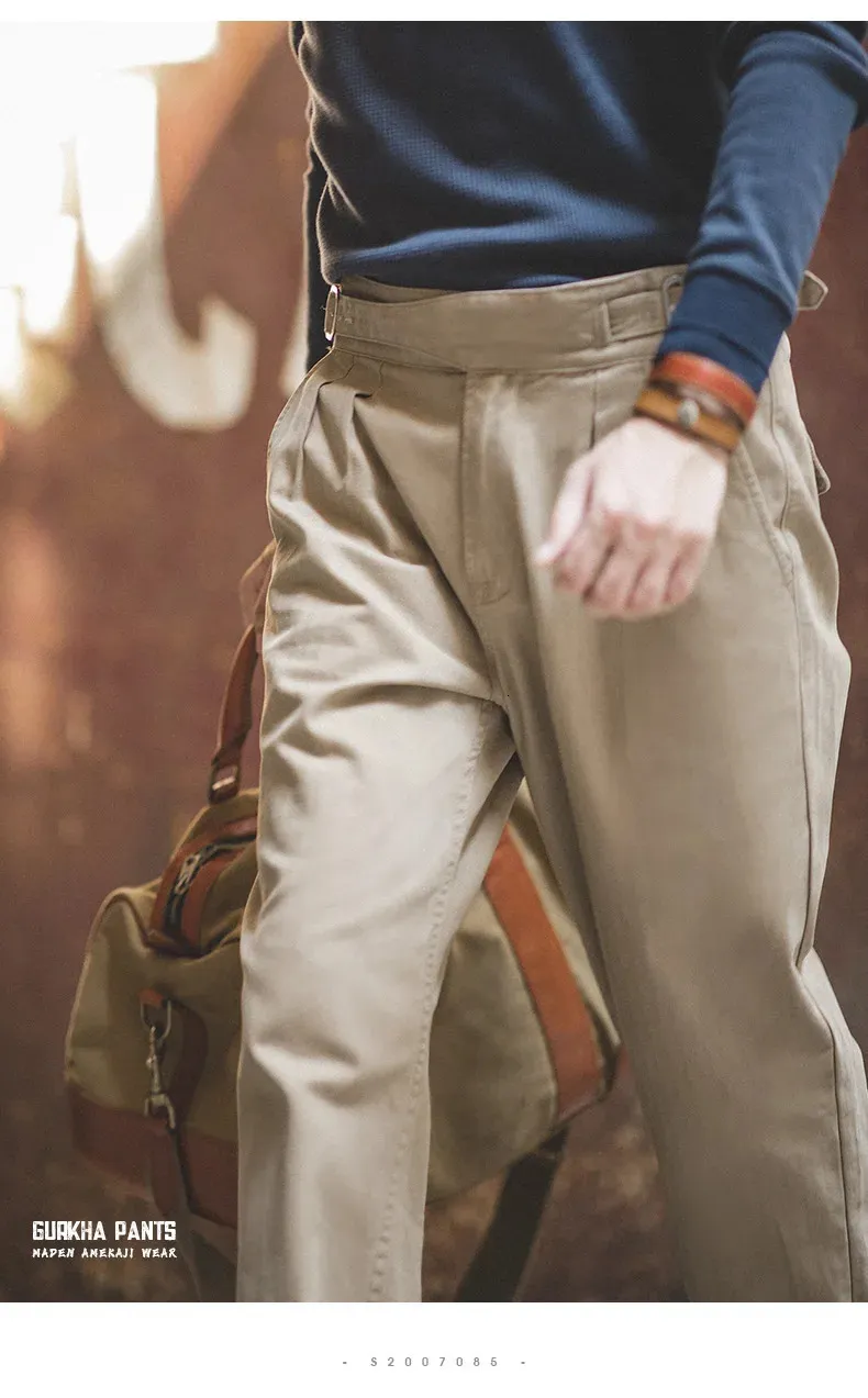 Gurkha Pants For Men, Adjustable Waist, Cotton, Casual, 2024 Gurkha Pants For Men, Adjustable Waist, Cotton, Casual, 2024
