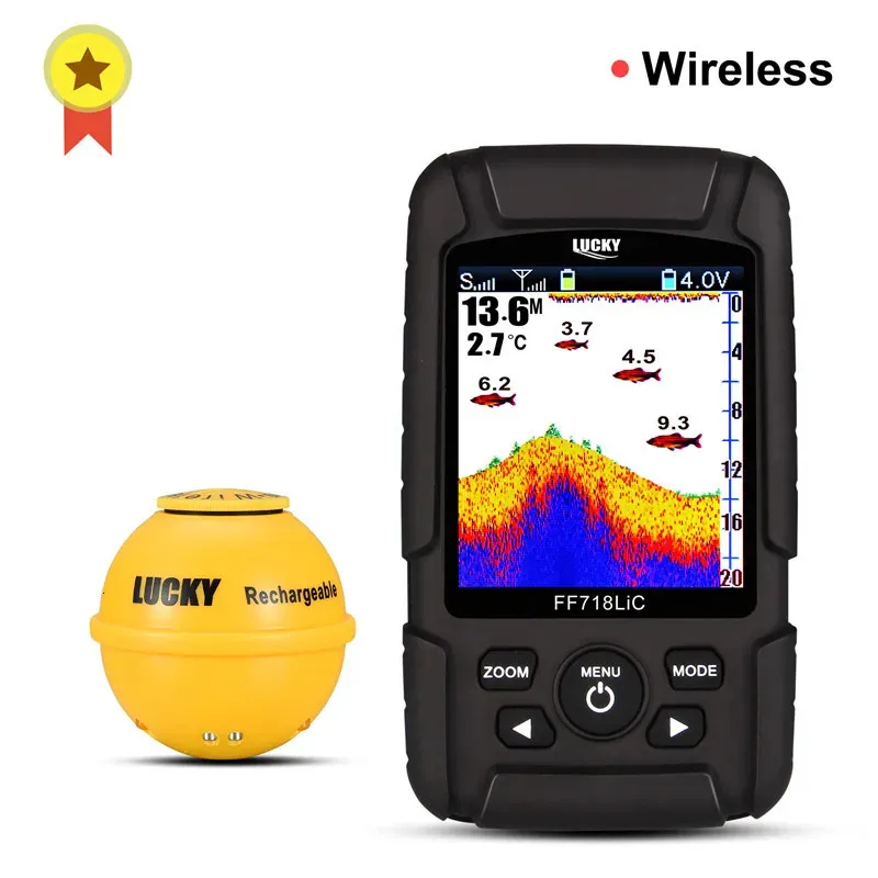 Scanner Fish Ladder Lucky FF718LiC-WLA Wireless Portable Fish Finder Sonar Depth Sounder ...
