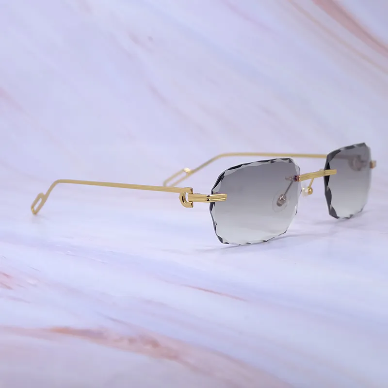 Rimless Wave Sunglasses with UV400 Protection - Unisex mens womens y2 wave - Temu Sweden main image 2