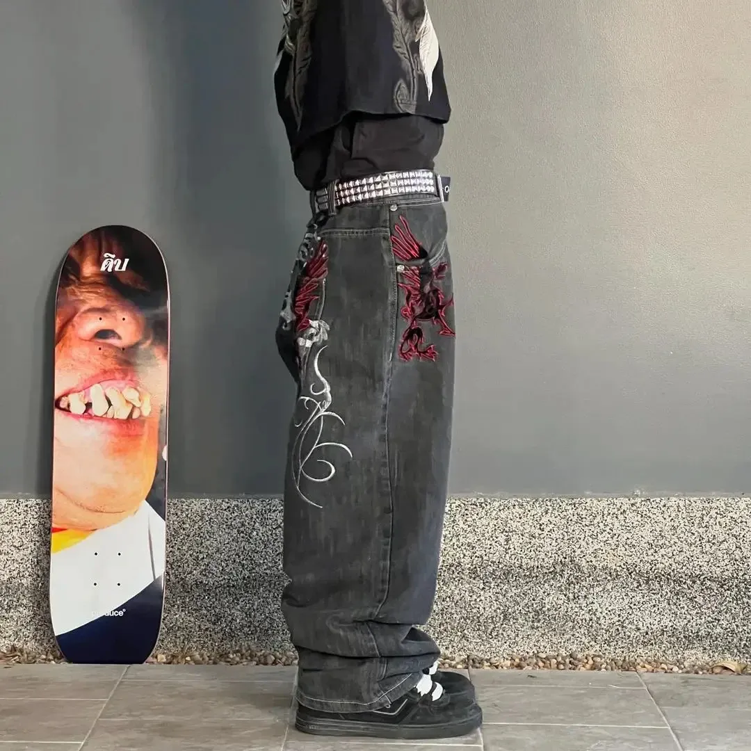 Y2K Wide Leg Denim: Harajuku Streetwear Baggy Jeans - Shop