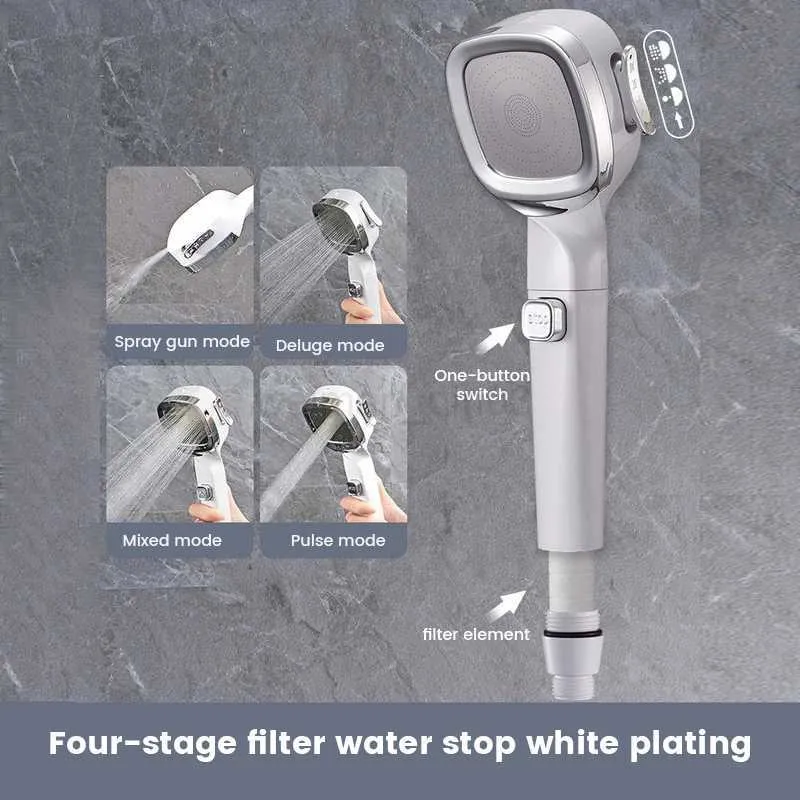 Öko-Duschkopf - 4 Modi|Ein-Tasten-Stopp|CL240710 EU_voghion.com