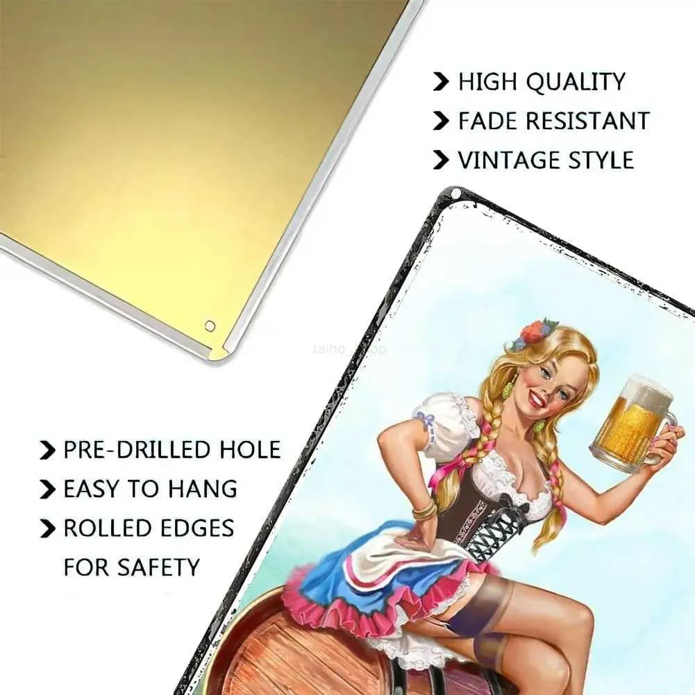 Cartello In Metallo Coca Cola Pin Up Girl - 27x18 Cm - Decorazione Retrò Per Garage E Man Cave