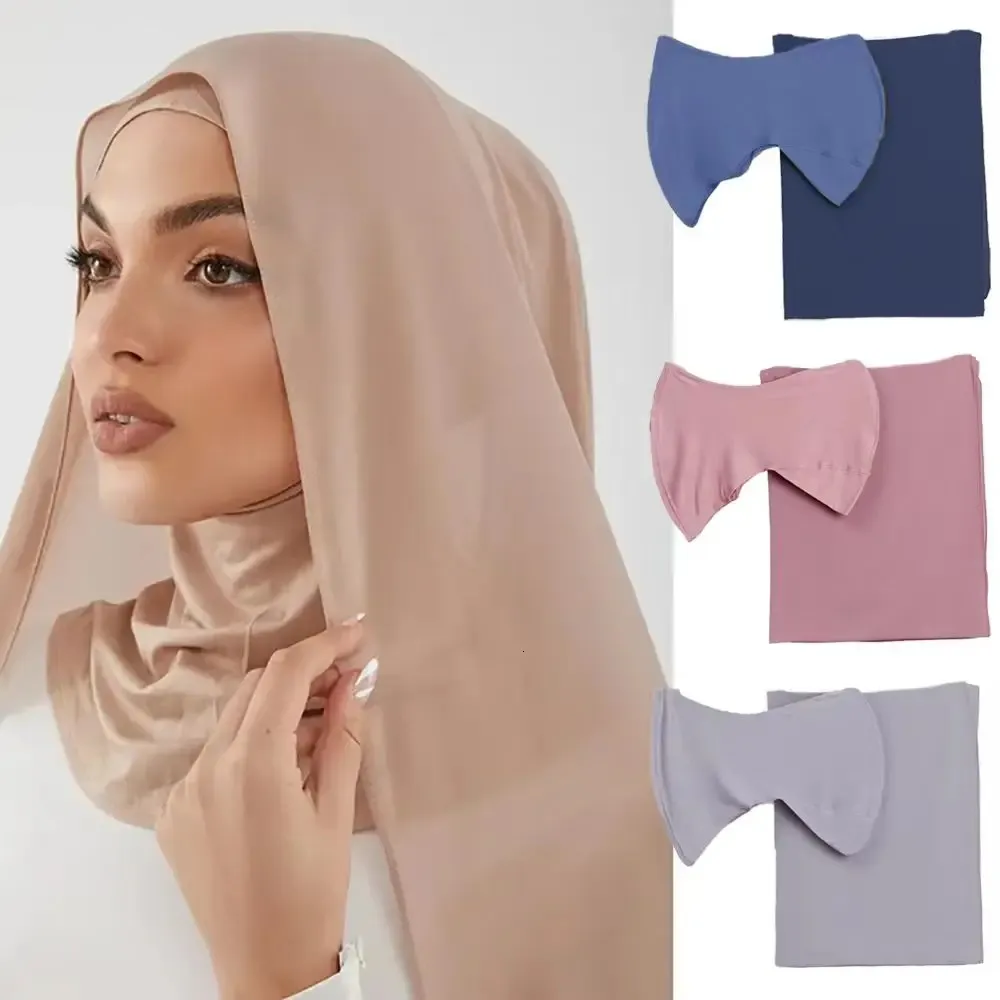 Boné Interno De Hijab De Cor Sólida, Algodão, Elástico, Hija | MercadoLivre - Foto 3