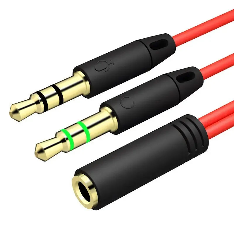 10-Pack Earphone Audio Cable Adapters – Headset Cable Extenders/Connectors – Black