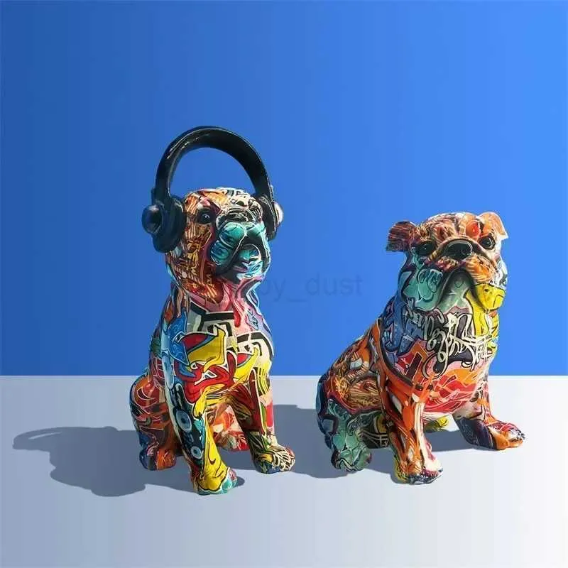 ブルドッグ フィギュア モダングラフィティアート デコレーションアニマル Amazon.co.jp: カラフルなグラフィティ ブルドッグの彫刻