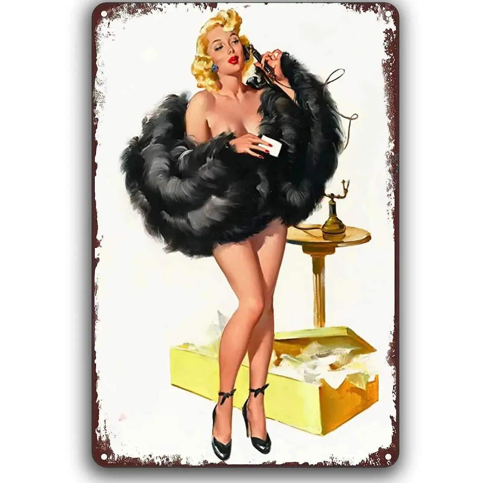 Pin Up Girls Retro Lady Vintage Style Metal Sign Plaque Man Cave Shed Bar Pub 1