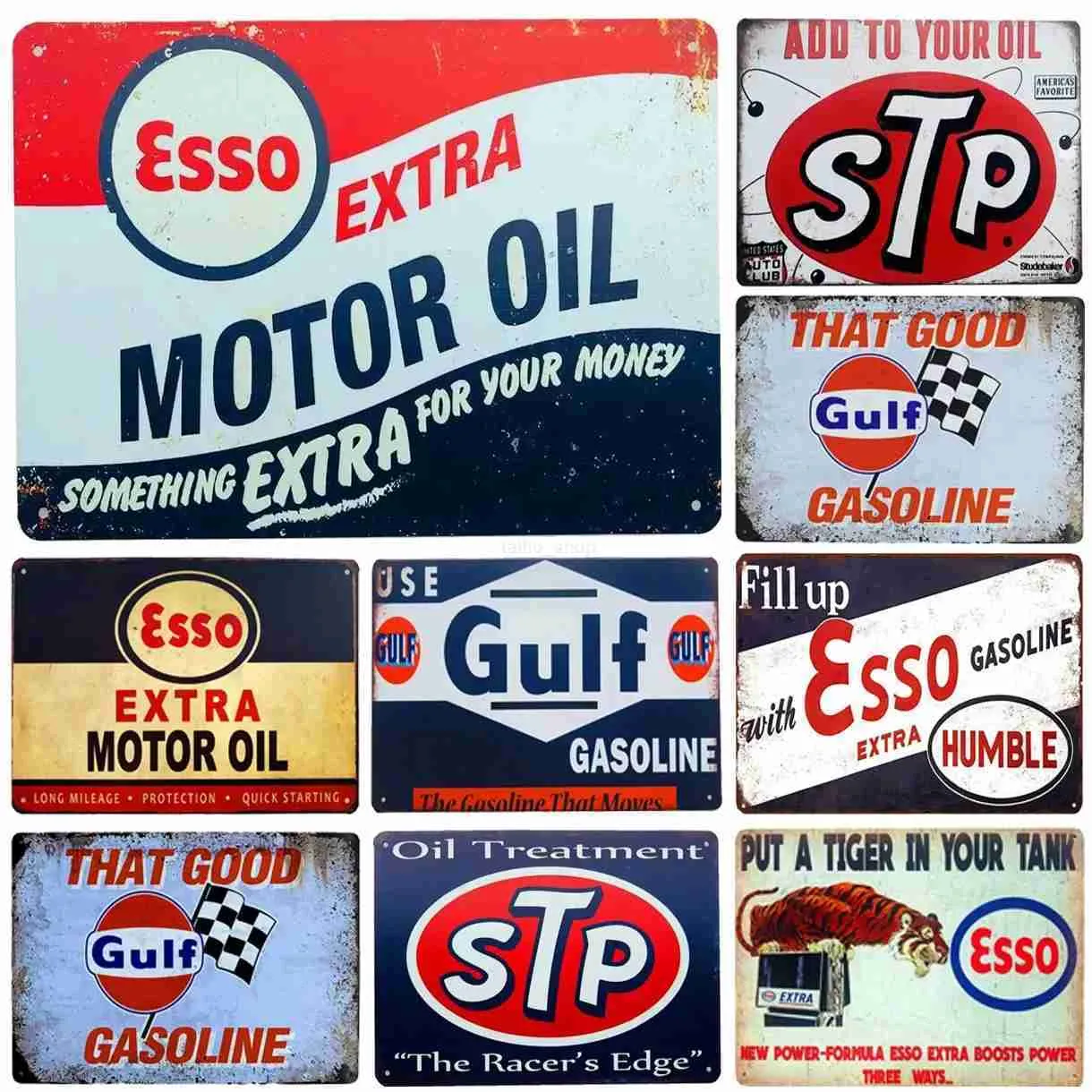 Vintage Motor Oil Metal Tin Sign - Retro Garage Wall Decor, Man Cave ...