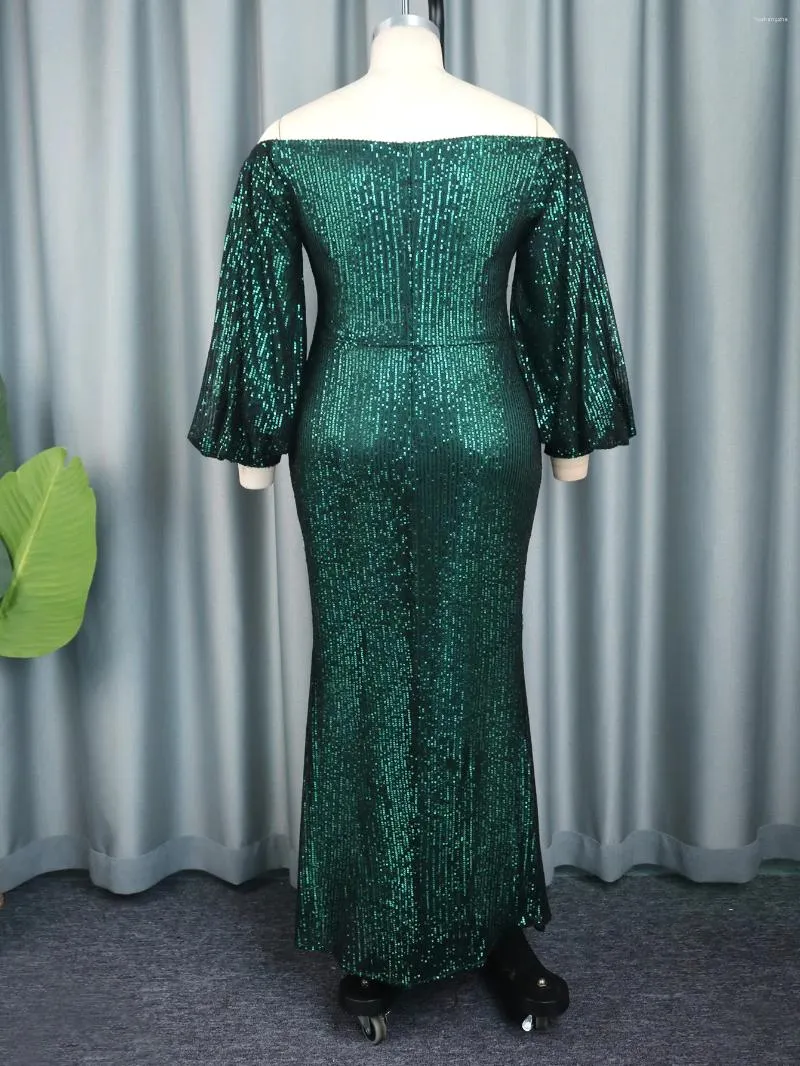Green Sequined maxi dress for Women - Perfect for Banquets, Parties, and Special Occasions